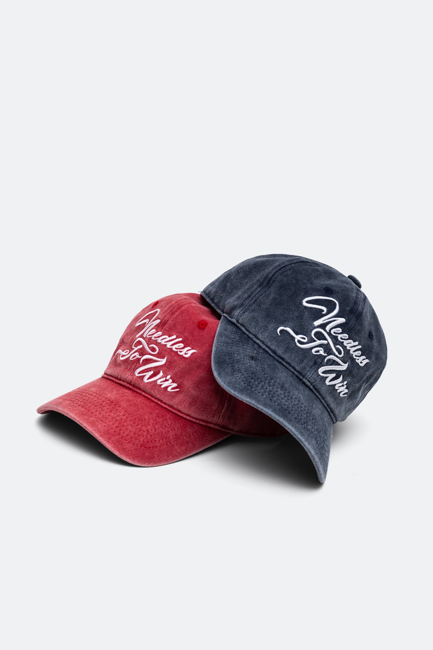 NEEDLESS TO WIN SLOGAN WASHED CAP / NAVY