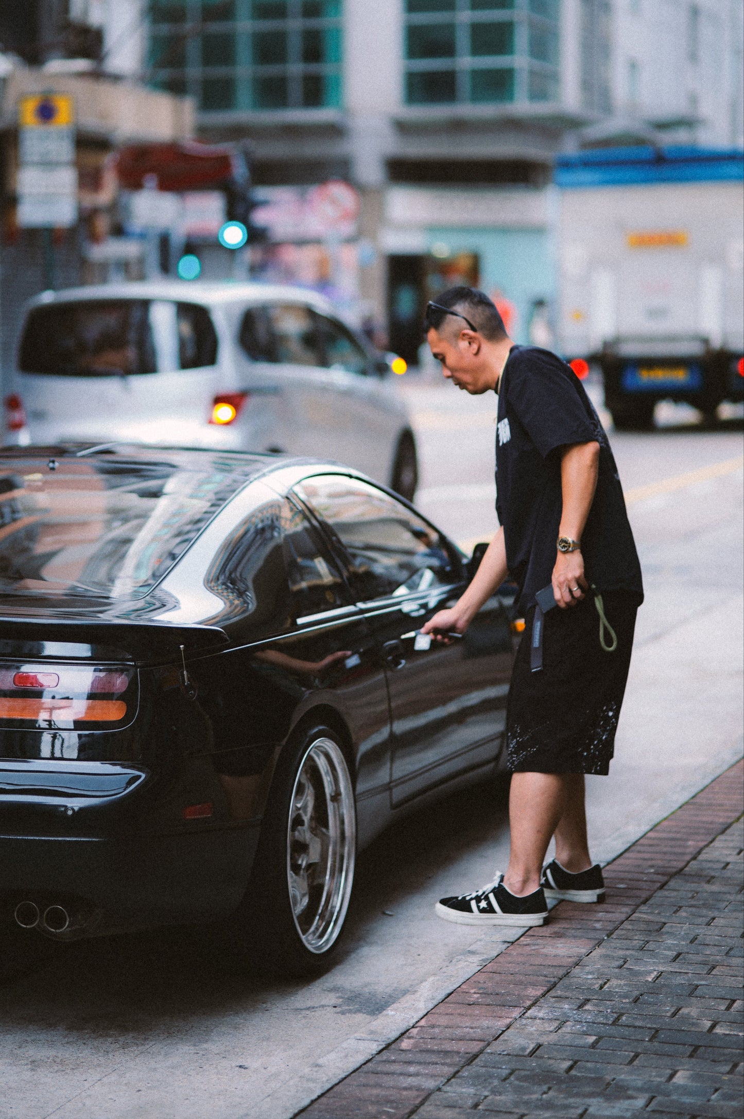 獅王無用 NEEDLESS SS25 - NEEDLESS PAINTING WORKER SHORTS / BLACK