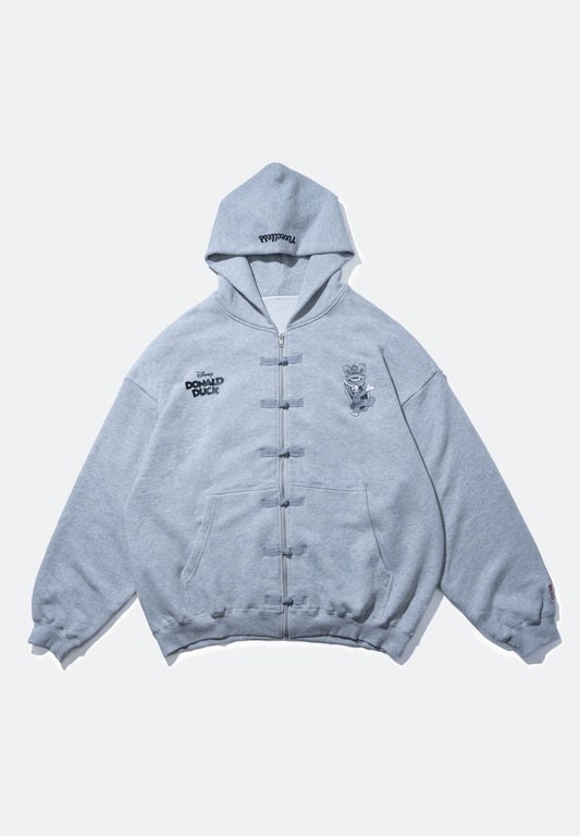 URDU x NEEDLESS 唐老鴨「功夫 KUNG FU 」拉鏈運動外套 (灰色) - 成人 / Adult