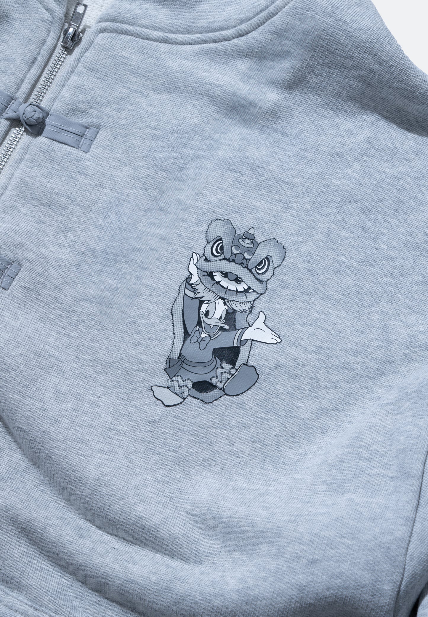 URDU x NEEDLESS 唐老鴨「功夫 KUNG FU 」拉鏈運動外套 (灰色) - 成人 / Adult