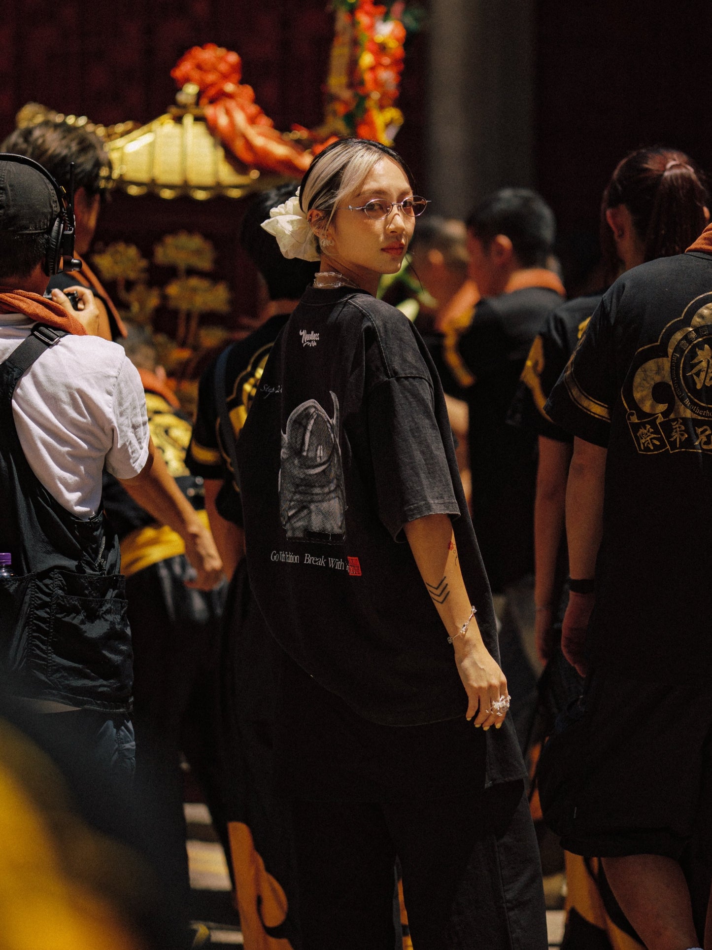 NEEDLESS SS26 吉祥獅王「撲」別注 TEE /  WASHED BLACK