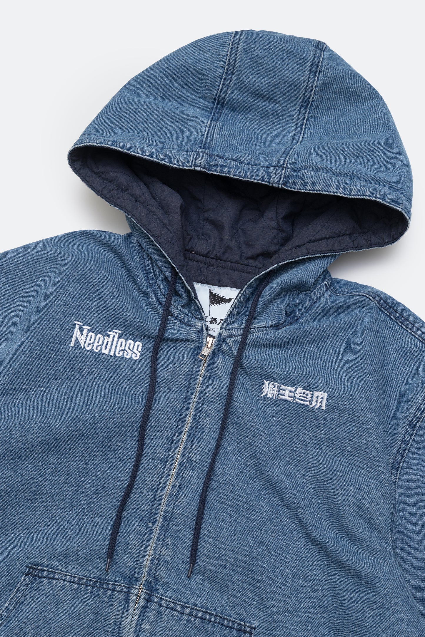 NEEDLESS DENIM ZIP UP JACKET/ DENIM BLUE