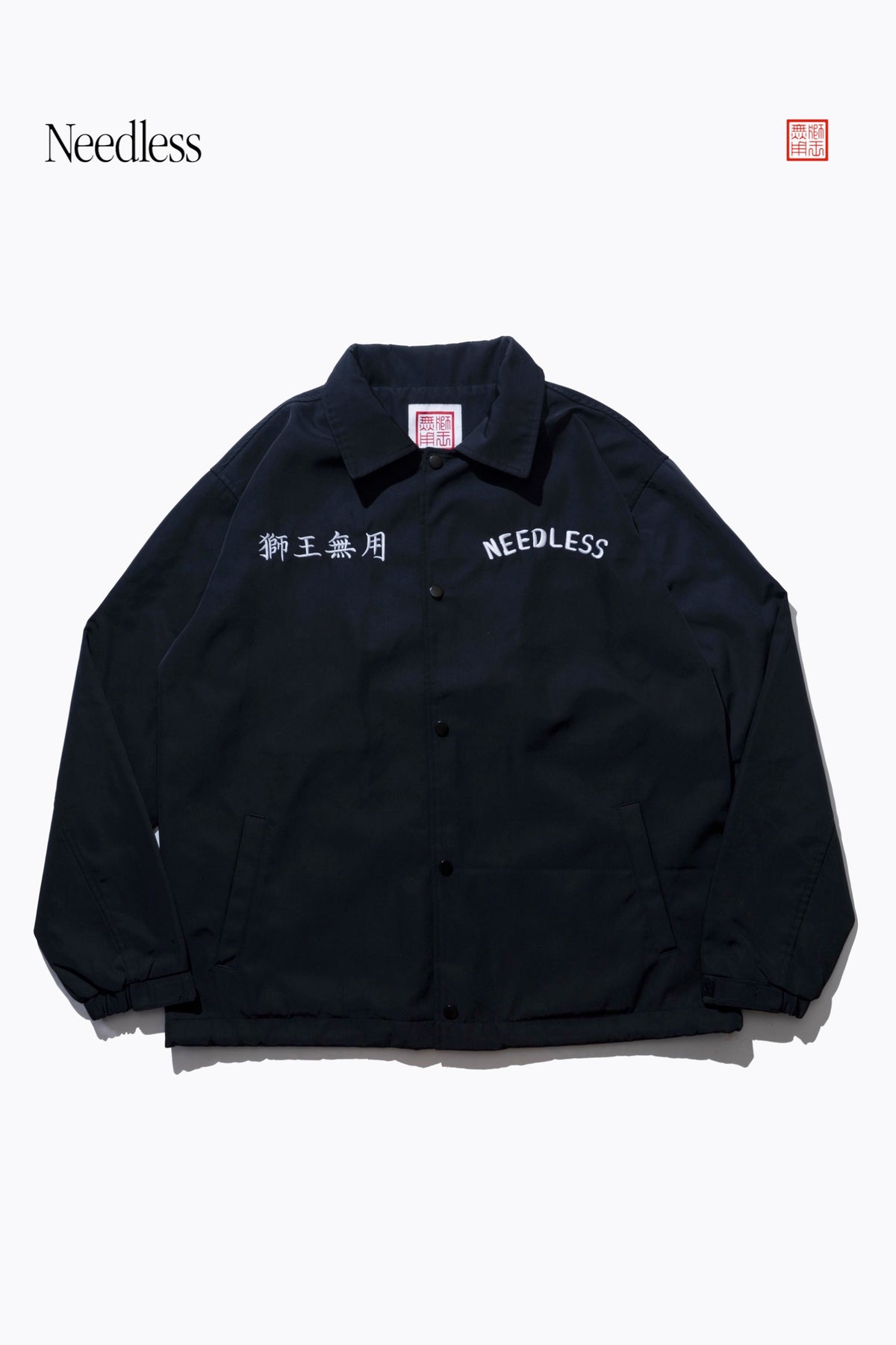 NEEDLESS 26 SPECIAL PRODUCT《港式刺青南方獅圖騰》EMBROIDERY COACH JACKET l BLACK
