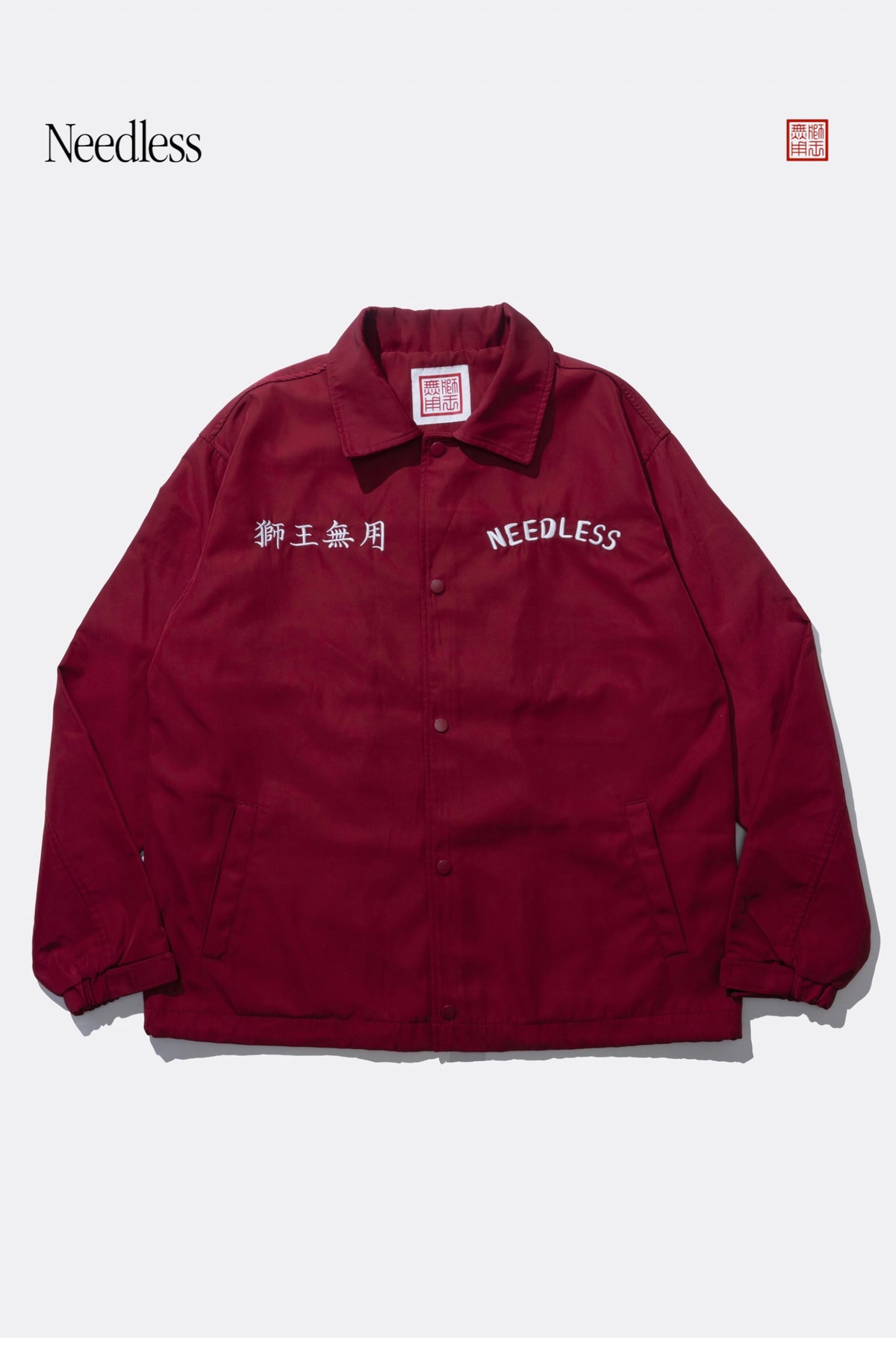 NEEDLESS 26 SPECIAL PRODUCT《港式刺青南方獅圖騰》EMBROIDERY COACH JACKET l RED