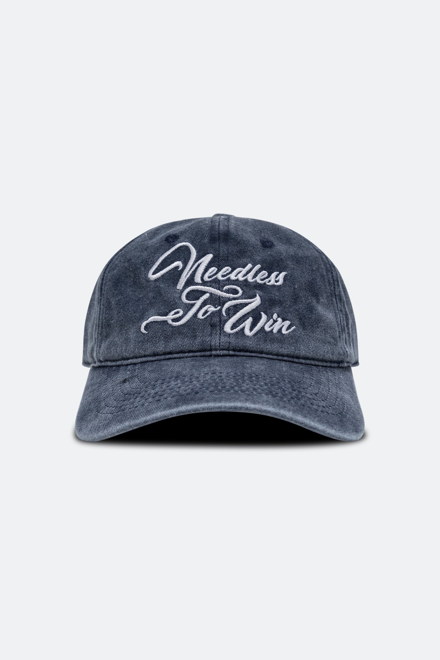 NEEDLESS TO WIN SLOGAN WASHED CAP / NAVY