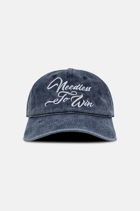 NEEDLESS TO WIN SLOGAN WASHED CAP / NAVY
