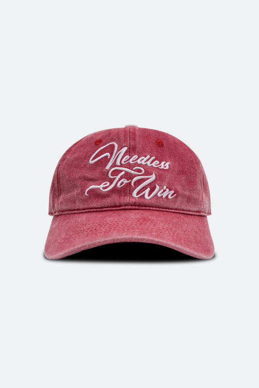 NEEDLESS TO WIN SLOGAN WASHED CAP / RED