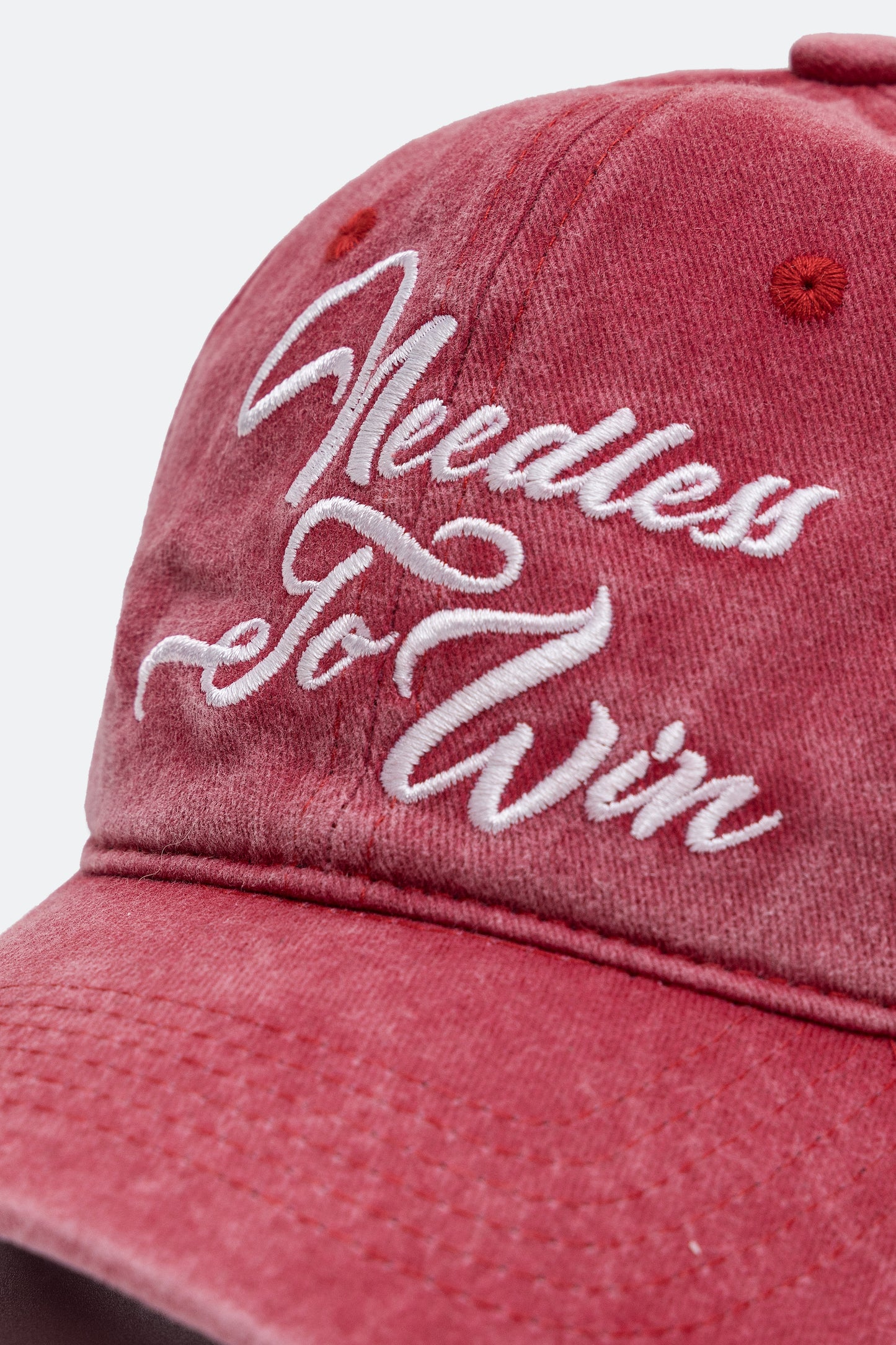 NEEDLESS TO WIN SLOGAN WASHED CAP / RED