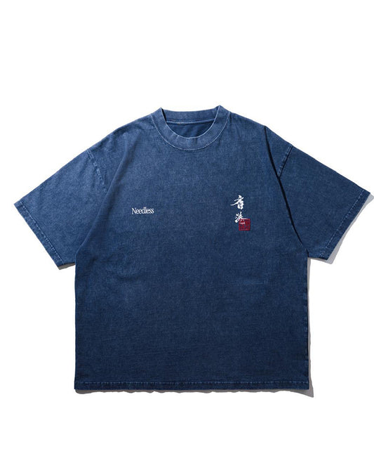 NEEDLESS 獅王無用 SS26「勝頭」WASHED TEE / NAVY