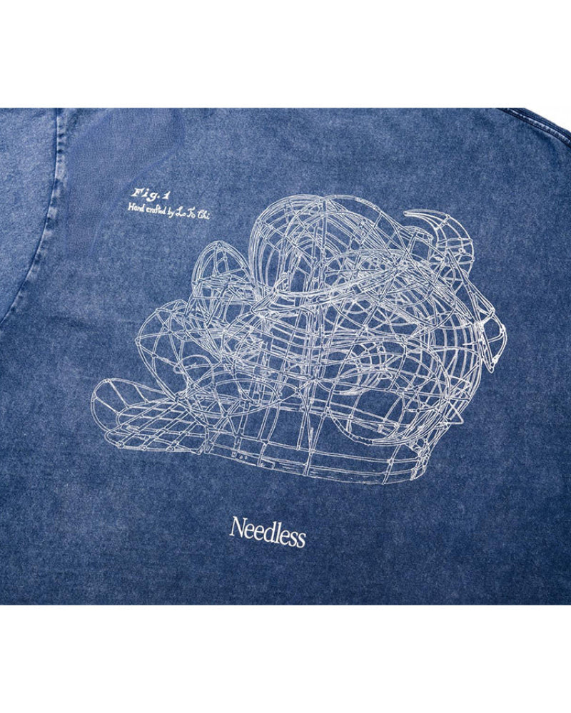 NEEDLESS 獅王無用 SS26「勝頭」WASHED TEE / NAVY