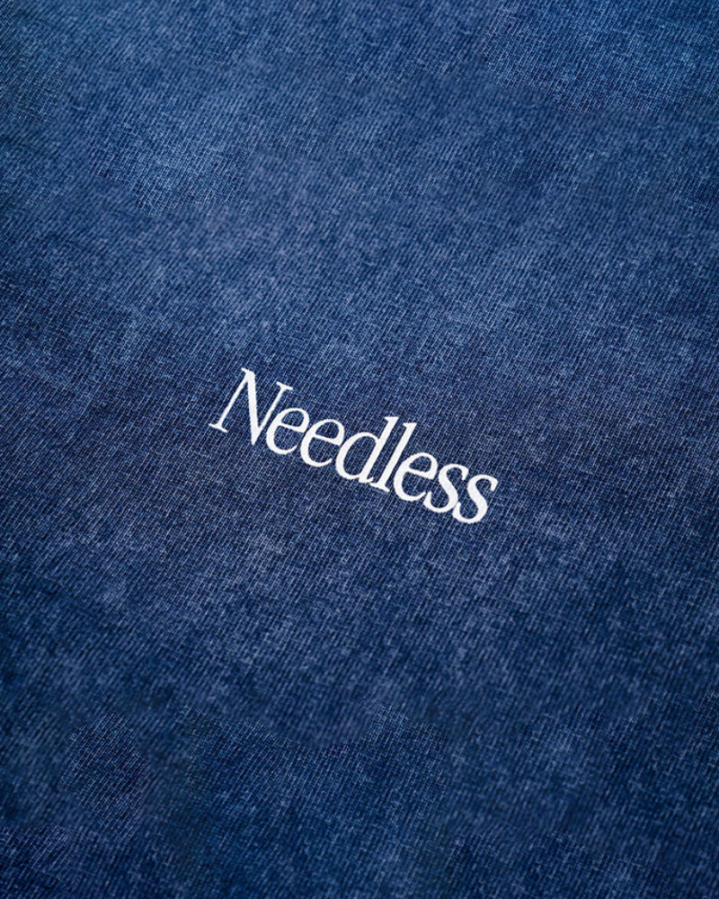 NEEDLESS 獅王無用 SS26「勝頭」WASHED TEE / NAVY