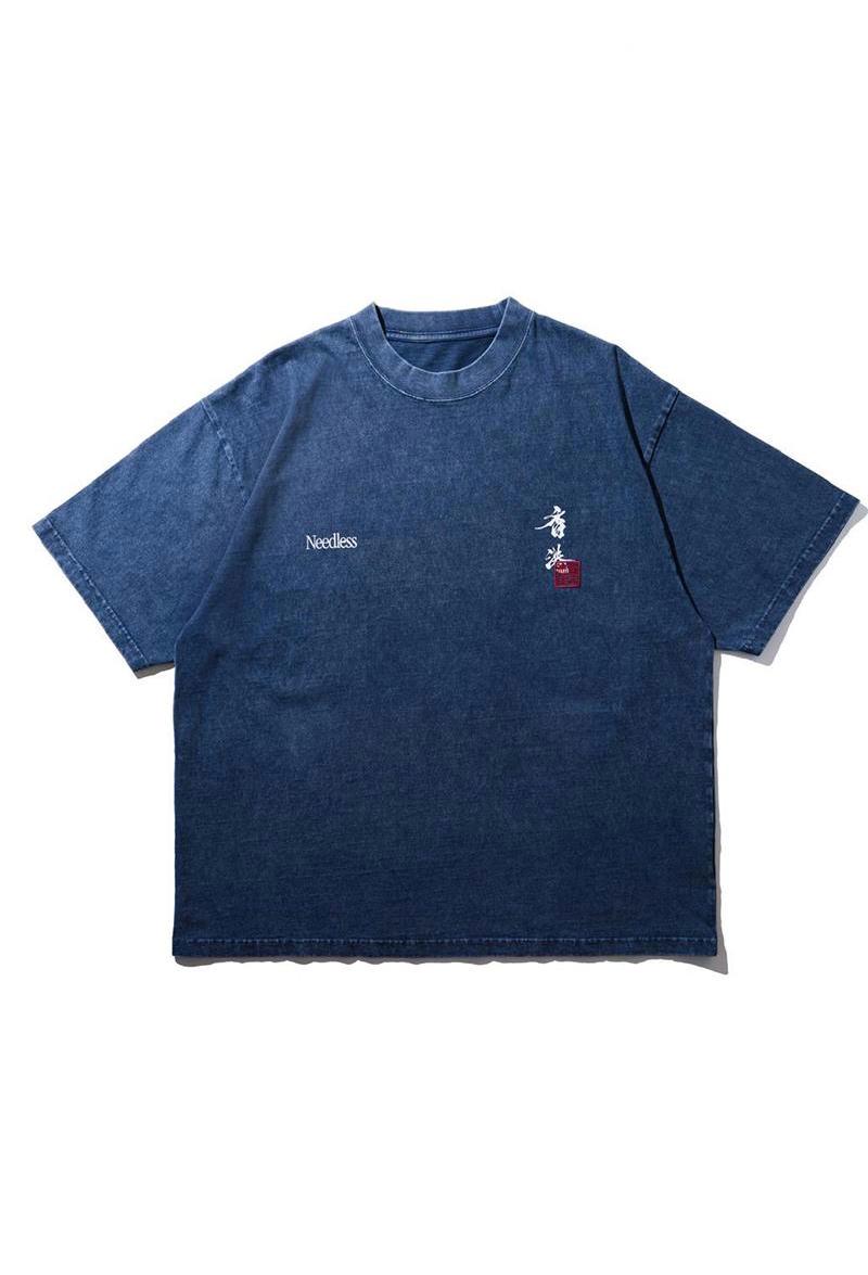 NEEDLESS 獅王無用 SS26「勝頭」WASHED TEE / NAVY